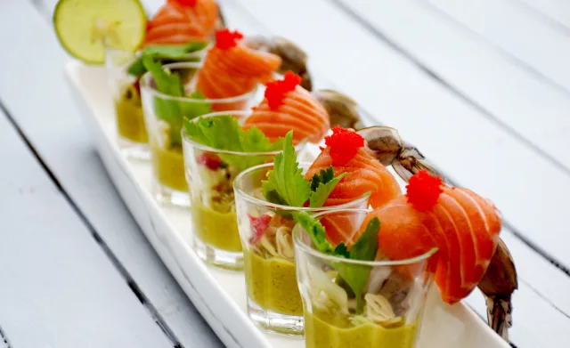 Spicy Shrimp Wrapped in Salmon